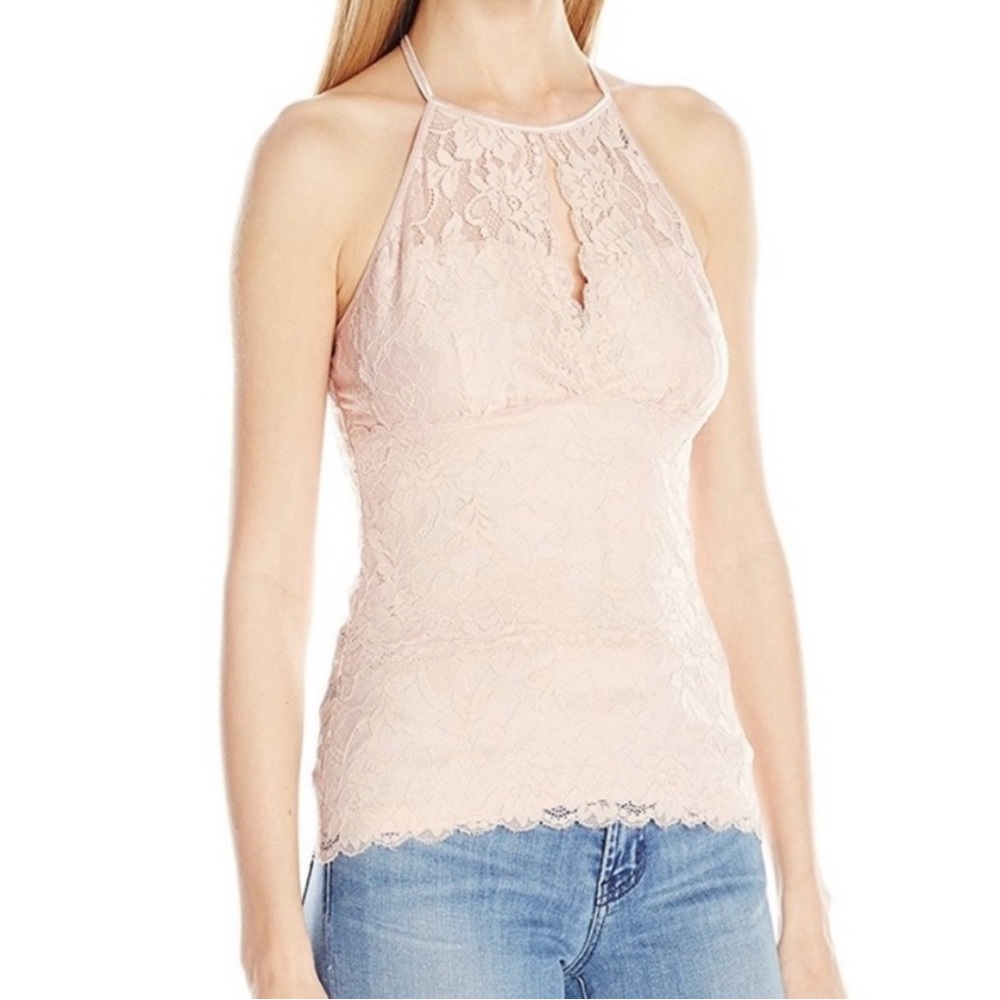 NWT GUESS Jessica Lace Halter Top Tank Size L